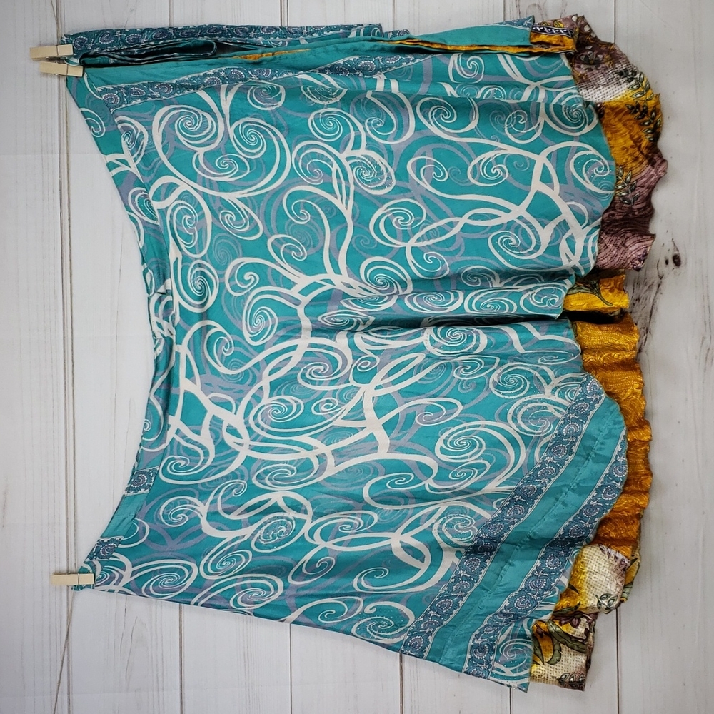 Darn Good Yarn Sari Silk Wrap Skirt Tea Goddess - Picture 3 of 16